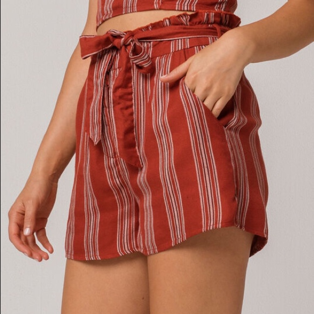 Burnt Orange Tie Shorts